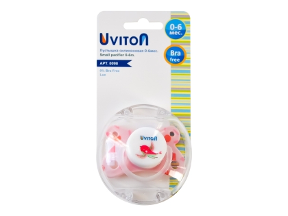 

Пустышка симметричная Uviton, розовая (0-6 месяцев)