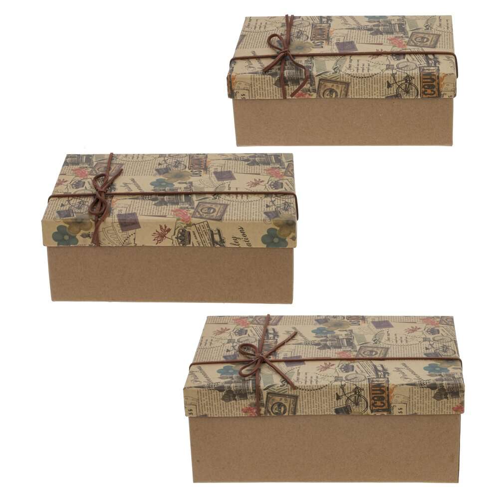 фото Коробка подарочная, набор из 3-х шт, l16 w23 h9 см ksm-772528 remeco collection