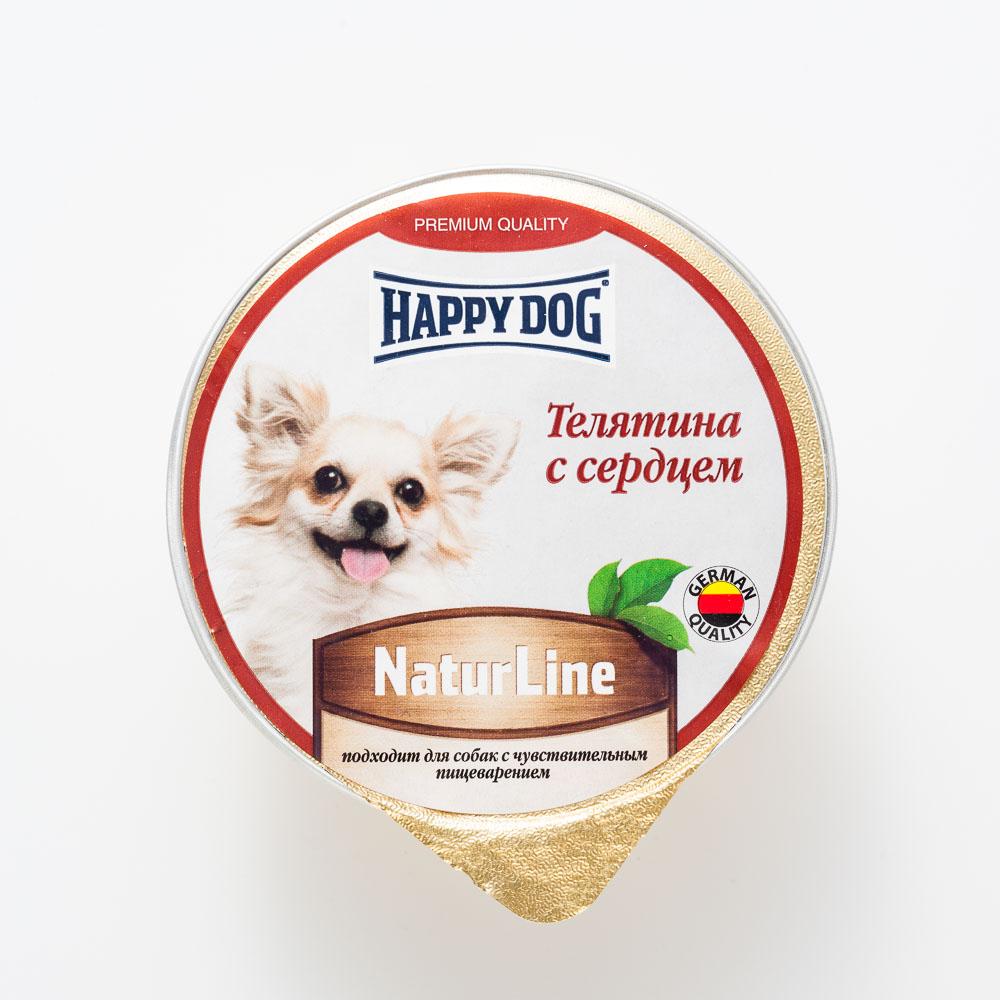 фото Консервы для собак happy dog naturline паштет, телятина, сердце, 125г