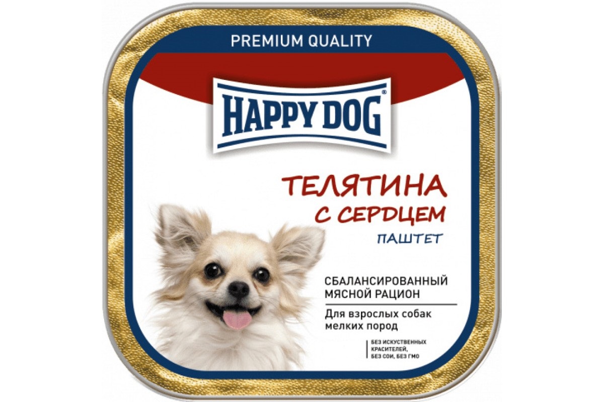 фото Консервы для собак happy dog naturline паштет, телятина, сердце, 125г