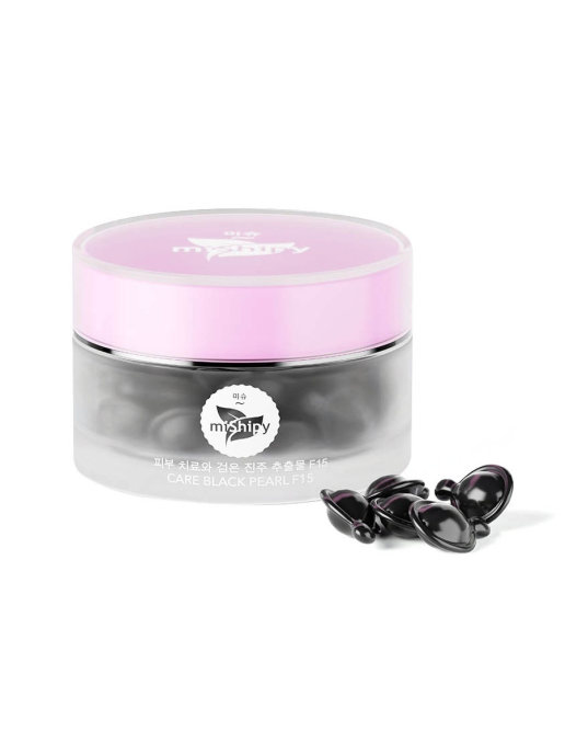 фото Сыворотка mishipy care black pearl f15 с экстрактом черного жемчуга 30 капсул