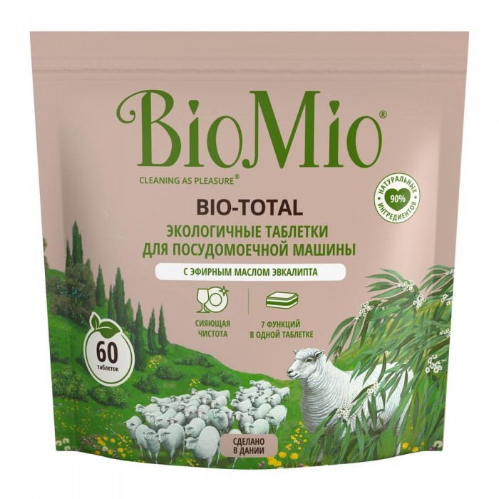

Таблетки для посудомоечной машины BIO MIO Bio-Total Эвкалипт 60шт
