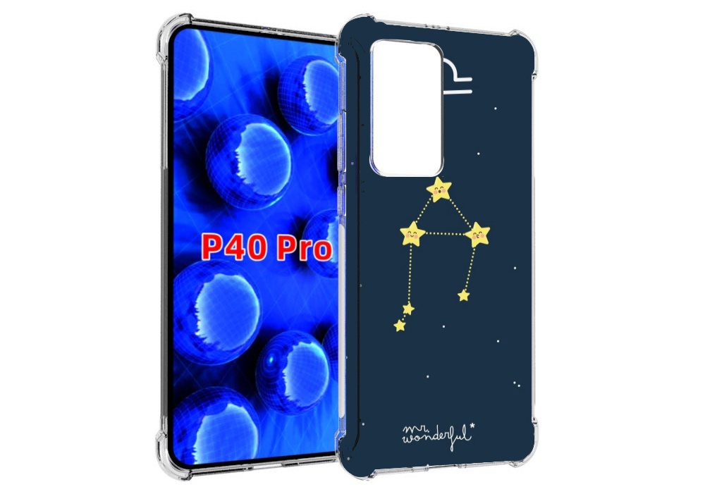 

Чехол MyPads знак-зодиака-весы-1 для Huawei P40 Pro противоударный, Прозрачный, Tocco