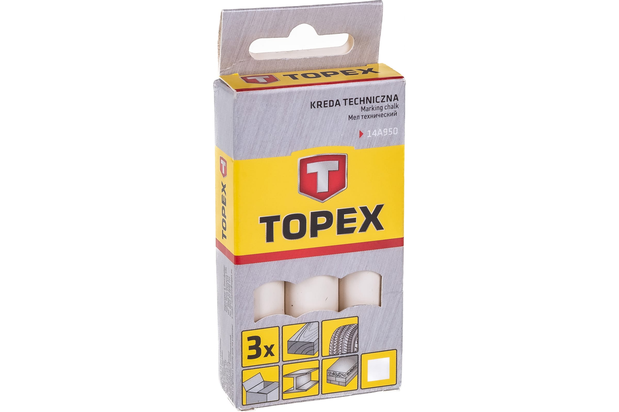 

TOPEX Мел белый 13x85; 3 шт. 14A950