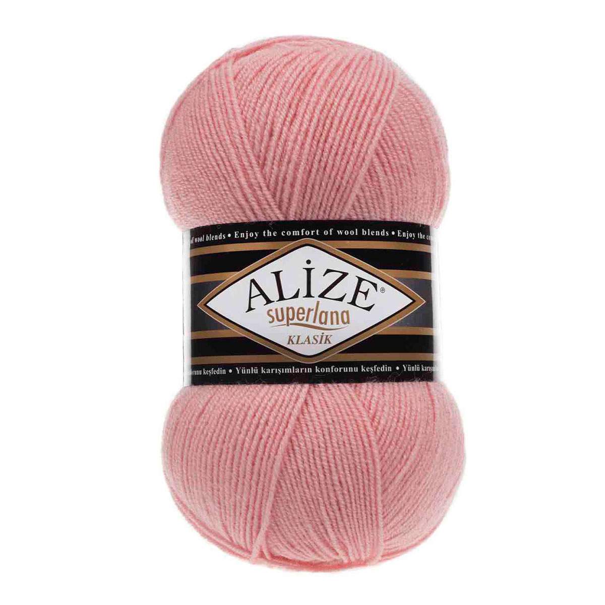 

Пряжа Alize Superlana klasik 100г, 280м (акрил, шерсть) ТУ (363 нежная роза), Розовый, Superlana Klasik