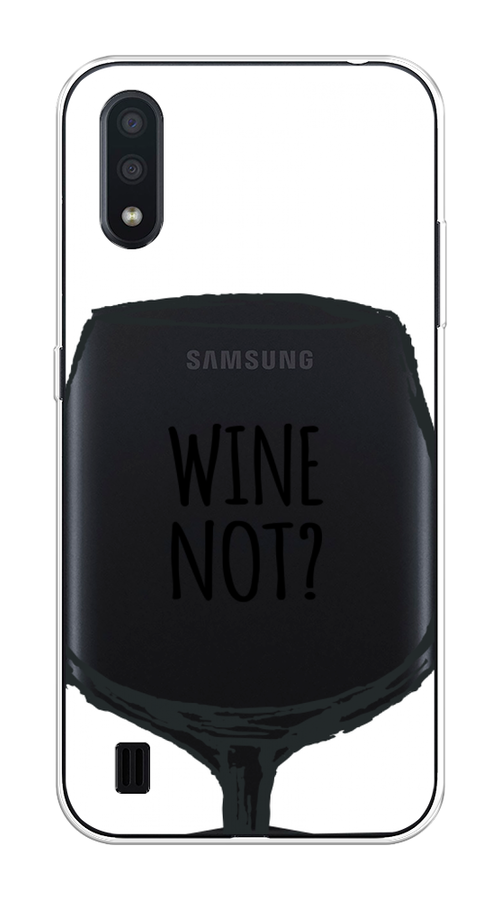 

Чехол на Samsung Galaxy A01 "Wine not white", Белый, 29550-6