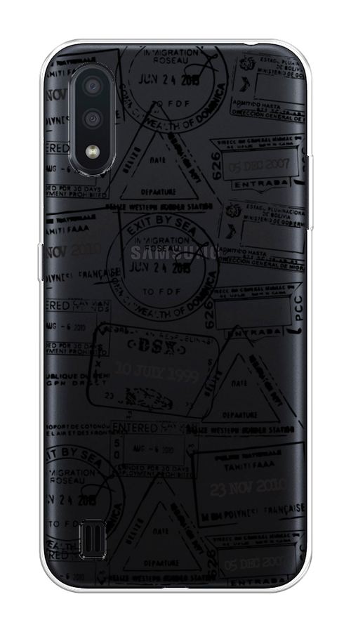 

Чехол на Samsung Galaxy A01 "Visa stamps 2", Белый;черный;серый, 29550-2