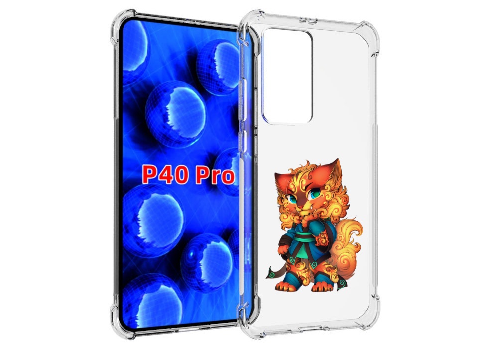 

Чехол MyPads золотой-кот для Huawei P40 Pro противоударный, Прозрачный, Tocco