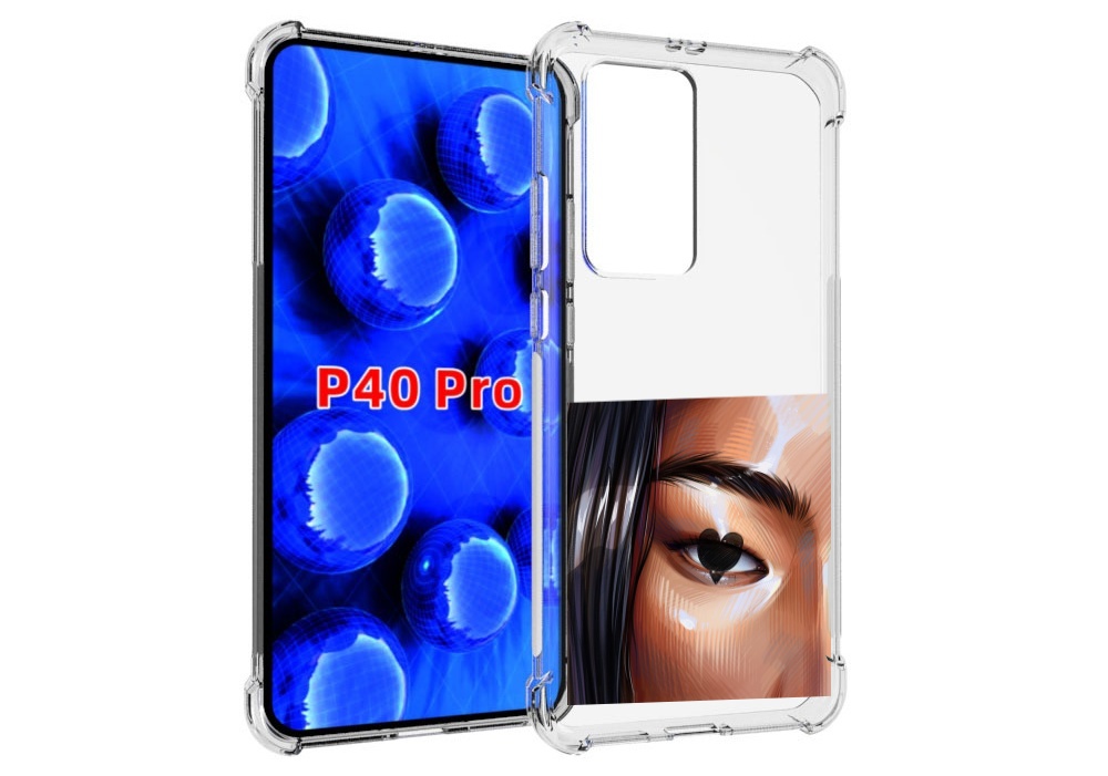 

Чехол MyPads зрачок-сердце женский для Huawei P40 Pro противоударный, Прозрачный, Tocco