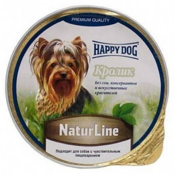 фото Консервы для собак happy dog naturline паштет, кролик, 125г