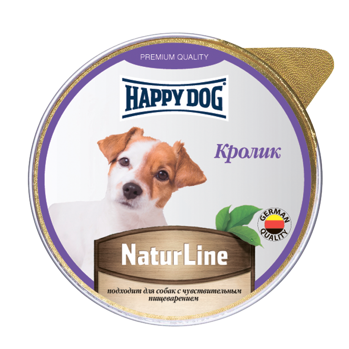 фото Консервы для собак happy dog naturline паштет, кролик, 125г