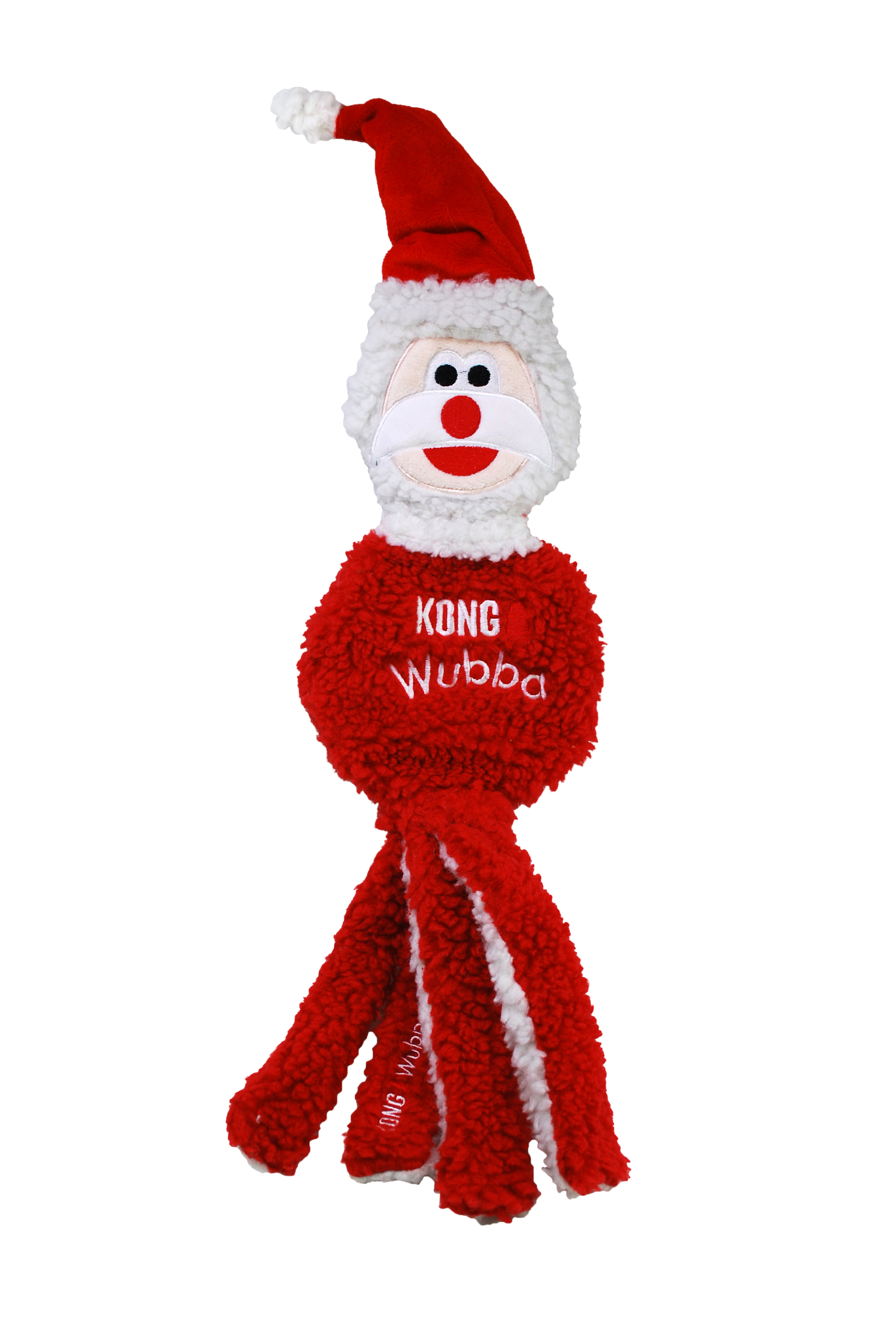 Мягкая игрушка для собак KONG Вубба Санта, красный, белый, 48 см