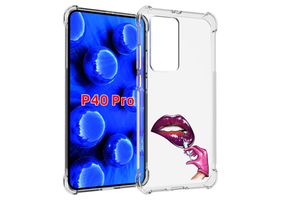 

Чехол MyPads качаем-губы для Huawei P40 Pro противоударный, Прозрачный, Tocco