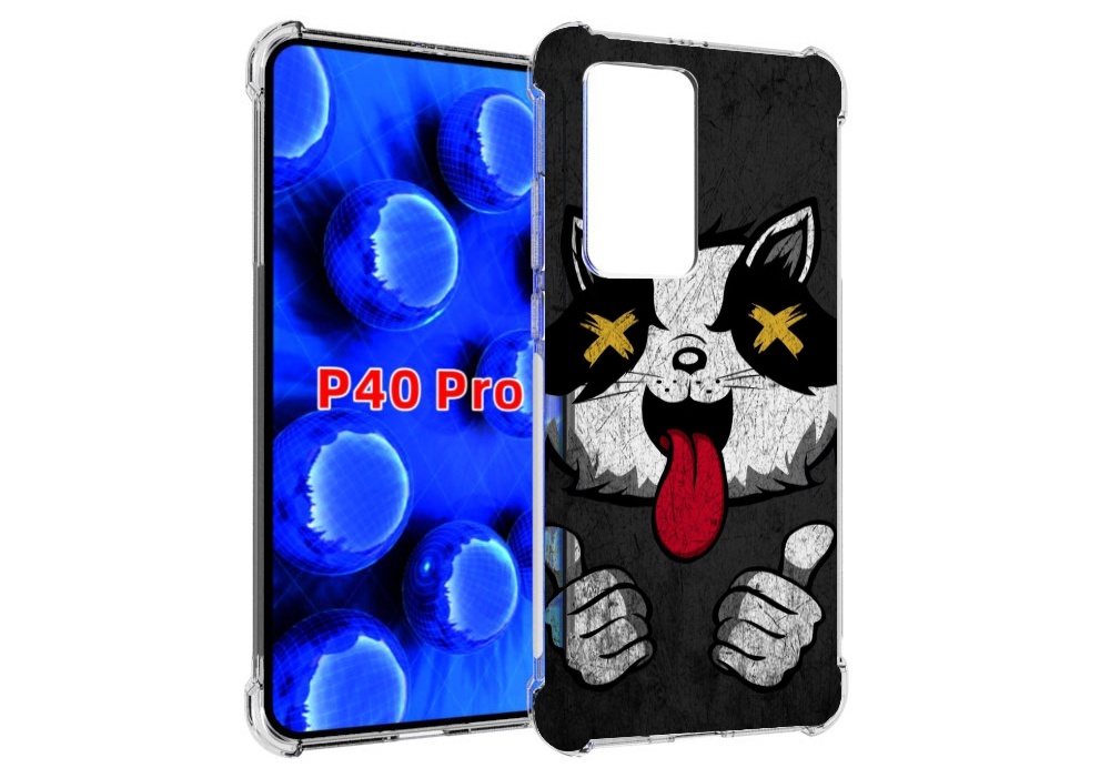 

Чехол MyPads классный зверек для Huawei P40 Pro противоударный, Прозрачный, Tocco