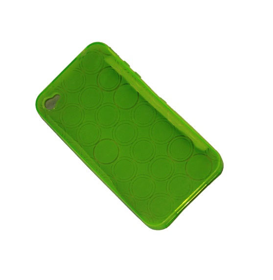 Чехол Iphone 4/4s силиконовый серия круги <зеленый>