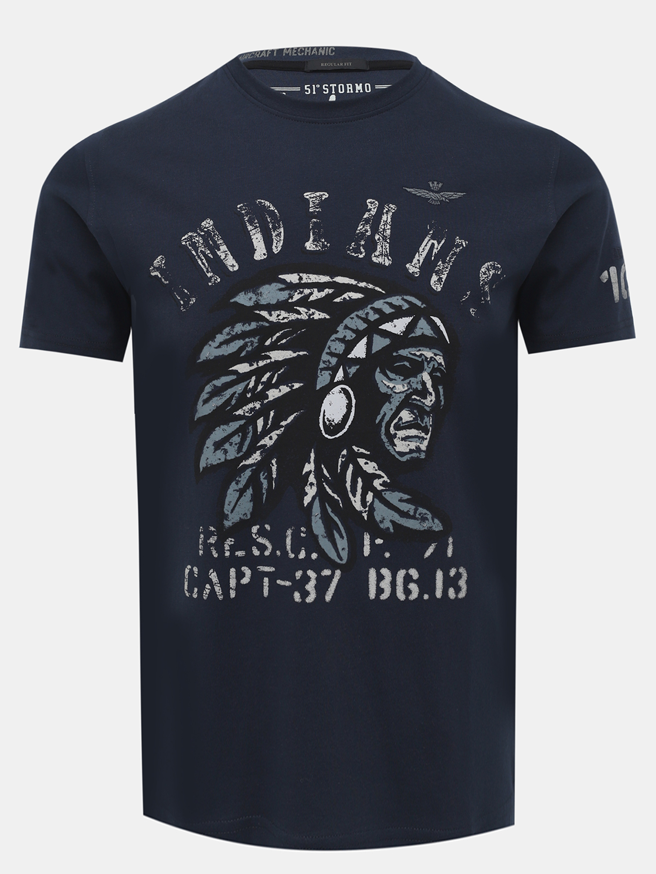 

Футболка мужская Aeronautica Militare 479378 синяя 48 RU, Синий, 479378