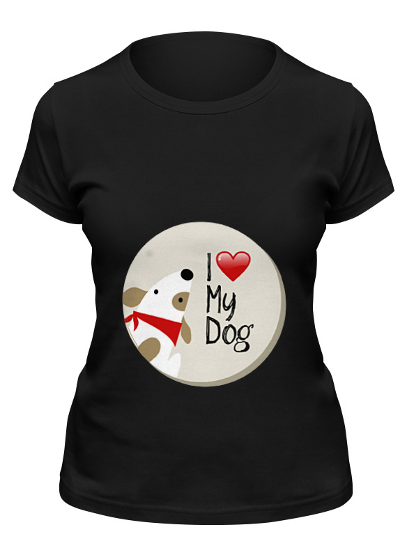 

Футболка женская Printio My dog черная XL, Черный, My dog