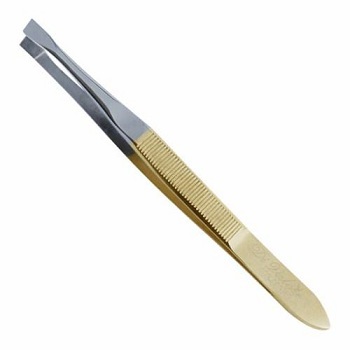 Пинцет Di Valore длина 8 см, со скошенными кончиками Золотой пинцет moritz wave прямой узкий со скошенными кончиками