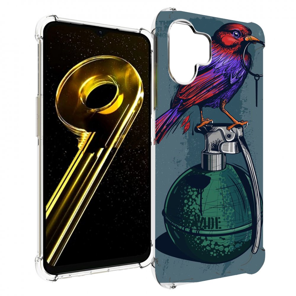 

Чехол бампер MyPads птица с гранатой для Realme 10 5G противоуда..., Прозрачный, Tocco