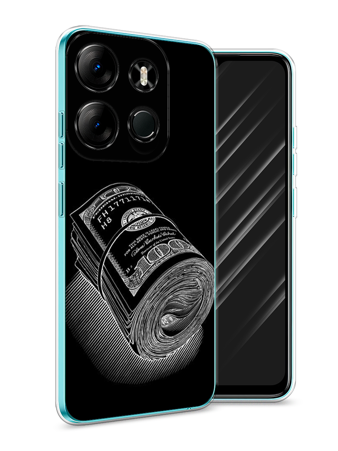 

Чехол Awog на Tecno Spark Go 2023"Кубышка денег", Черный;серебристый, 3103750-5