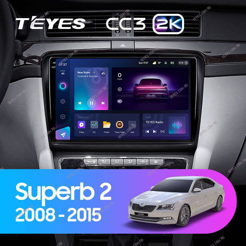 

Штатная магнитола Teyes CC3 2K 4/32 Skoda Superb 2 B6 (2008-2015), CC3 2K