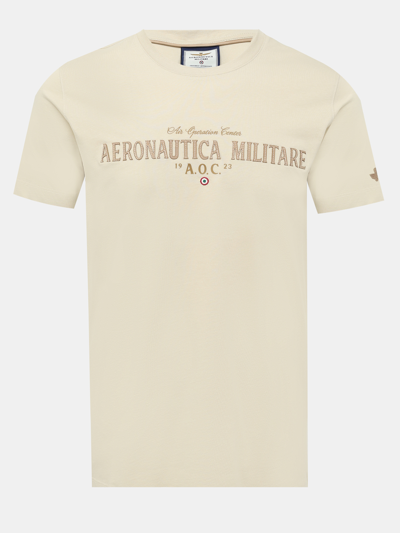 

Футболка мужская Aeronautica Militare 482316 бежевая 52 RU, Бежевый, 482316
