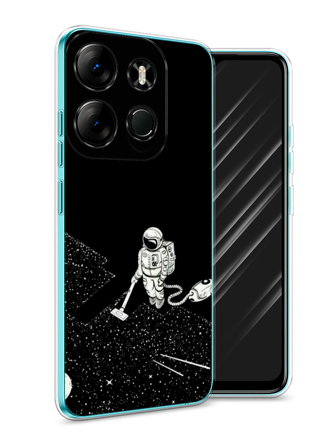 

Чехол Awog на Tecno Spark Go 2023"Космонавт с пылесосом", Белый, 3103750-4