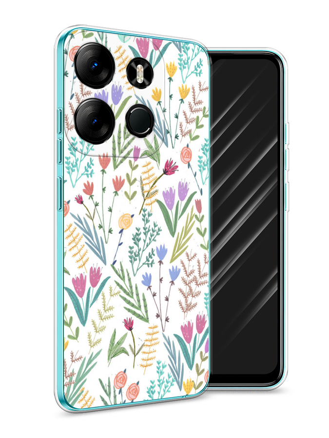 

Чехол Awog на Tecno Spark Go 2023"Полевые цветы рисунок", Белый;зеленый, 3103750-8