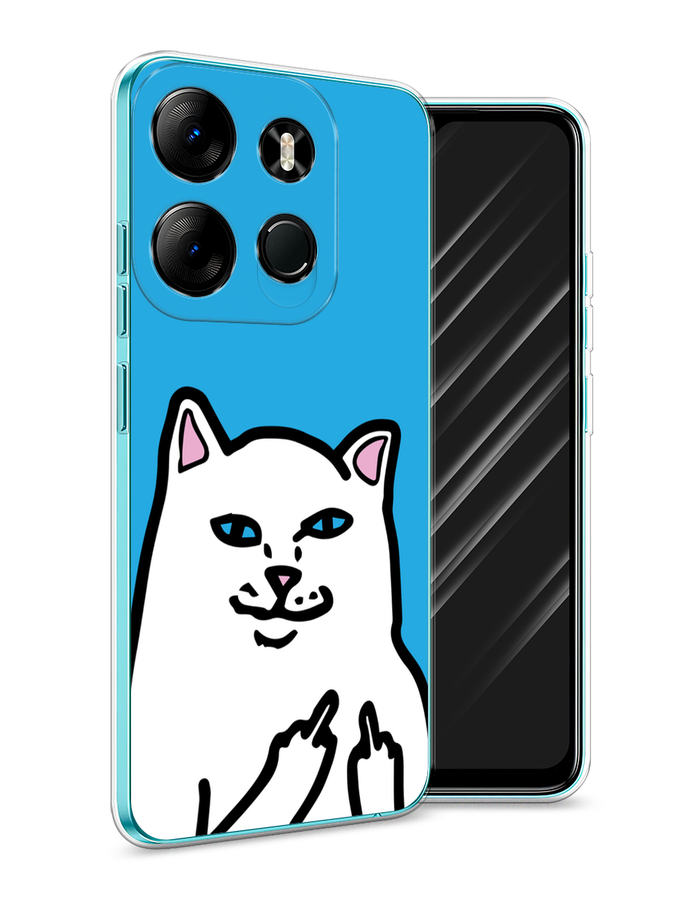 

Чехол Awog на Tecno Spark Go 2023"Кот жесть", Белый;голубой;черный, 3103750-9
