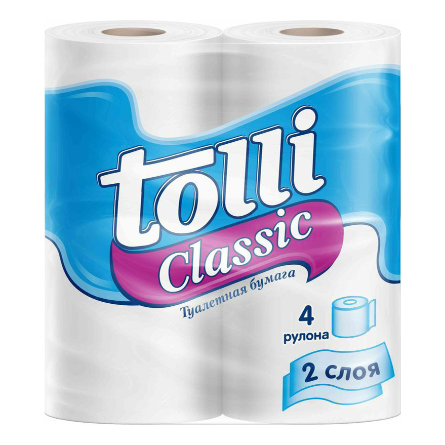 Туалетная бумага Tolli Classic 2 слоя 4 шт.