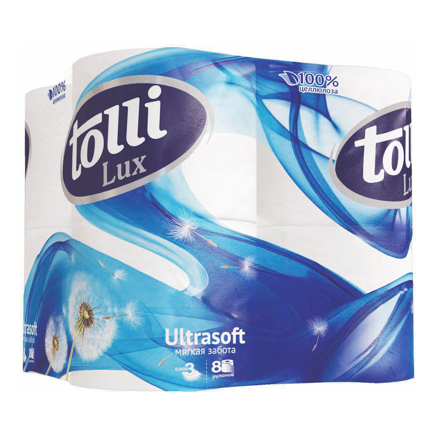 

Туалетная бумага Tolli Lux с тиснением 3 слоя 8 шт.