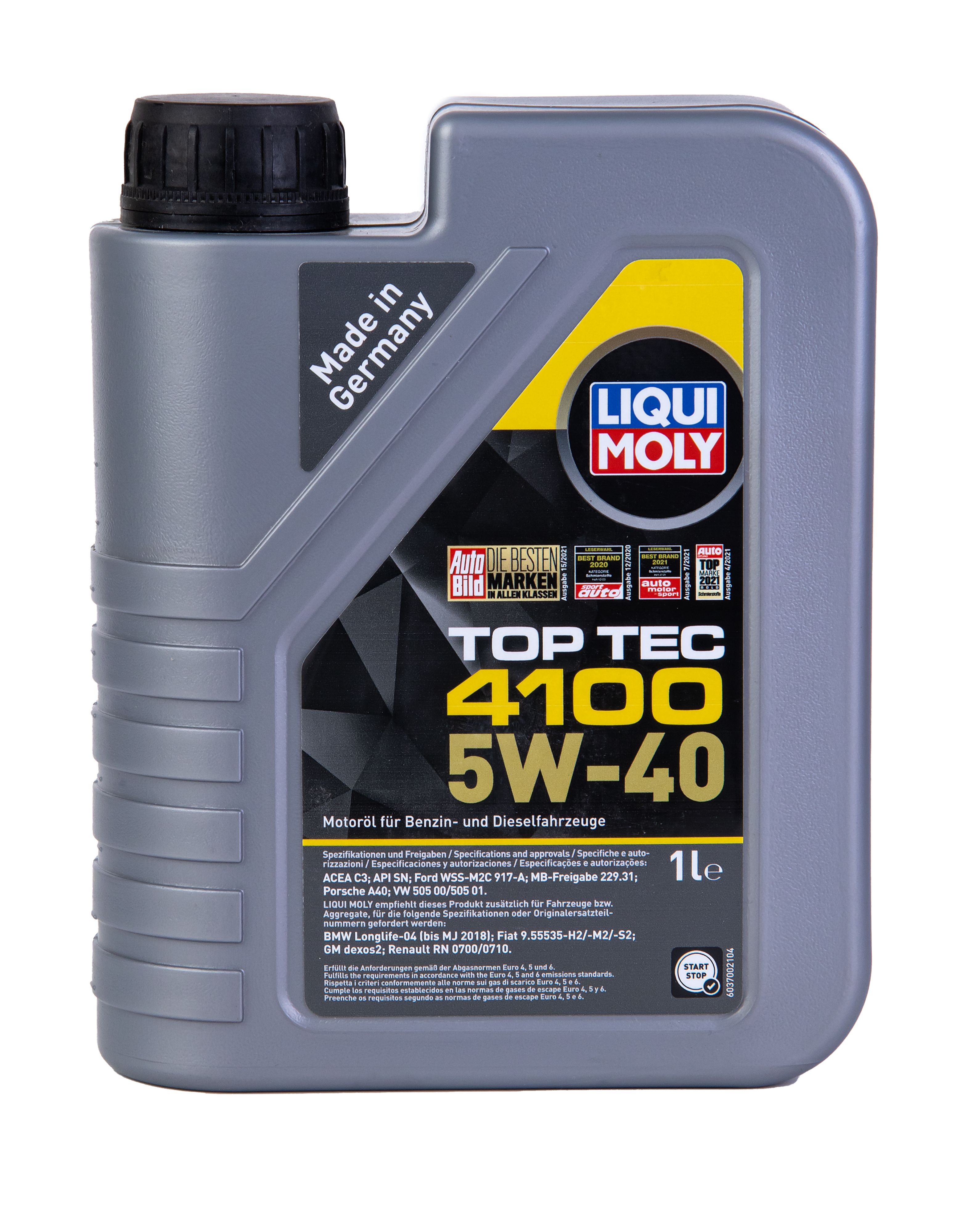 фото Моторное масло liqui moly top tec 4100 5w40 1л.