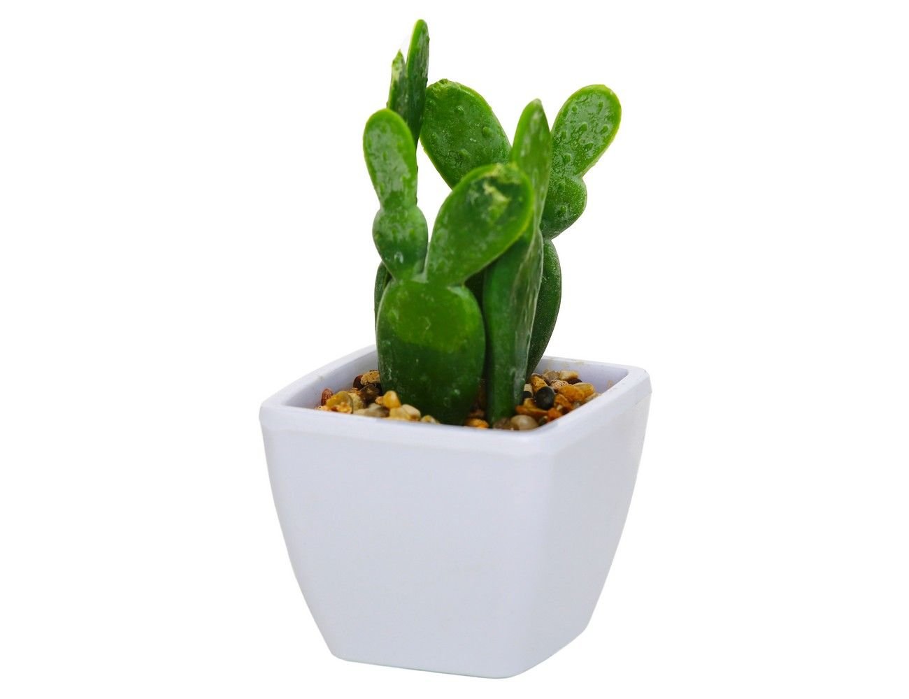 фото Искусственное растение кактус (опунция) в горшке, пластик, 14 см, boltze