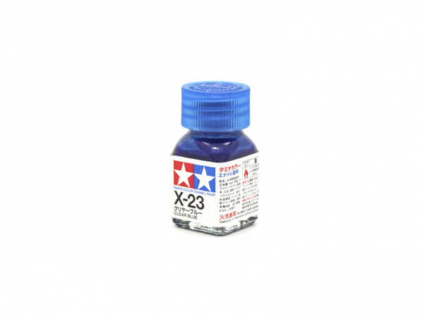 фото Эмалевая краска tamiya x-23 clear blue (прозрачно-синяя) 80023