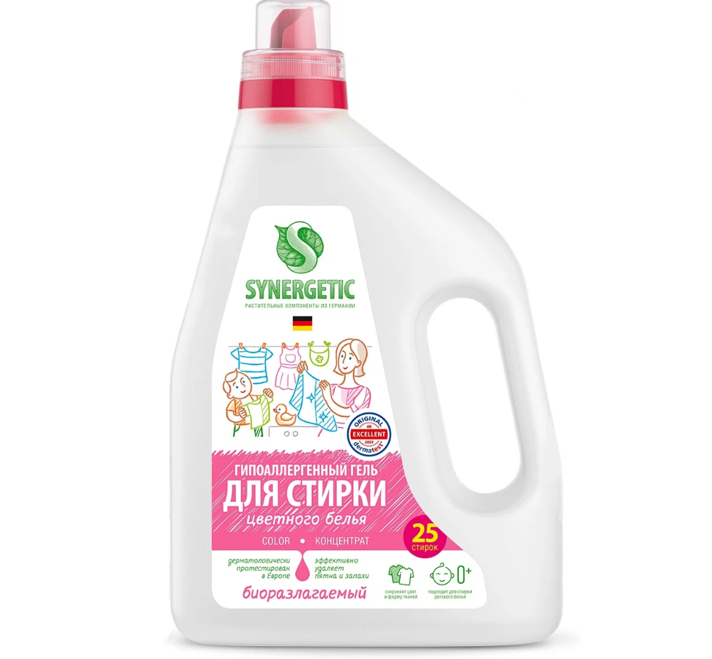 фото Гель для стирки synergetic color, 1.5 л
