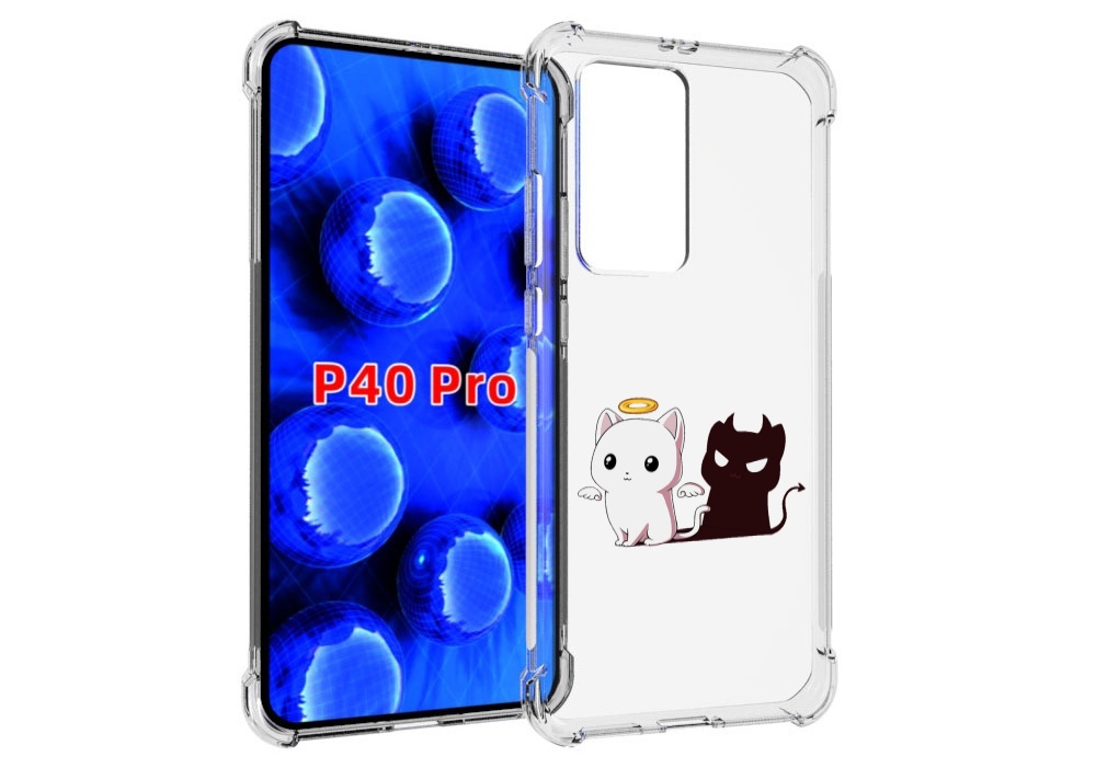 

Чехол MyPads котик-с-злой-тенью для Huawei P40 Pro противоударный, Прозрачный, Tocco