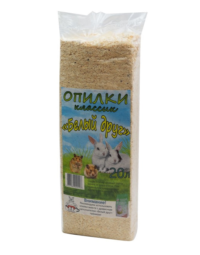 

Опилки для грызунов Белый друг классик 20 л