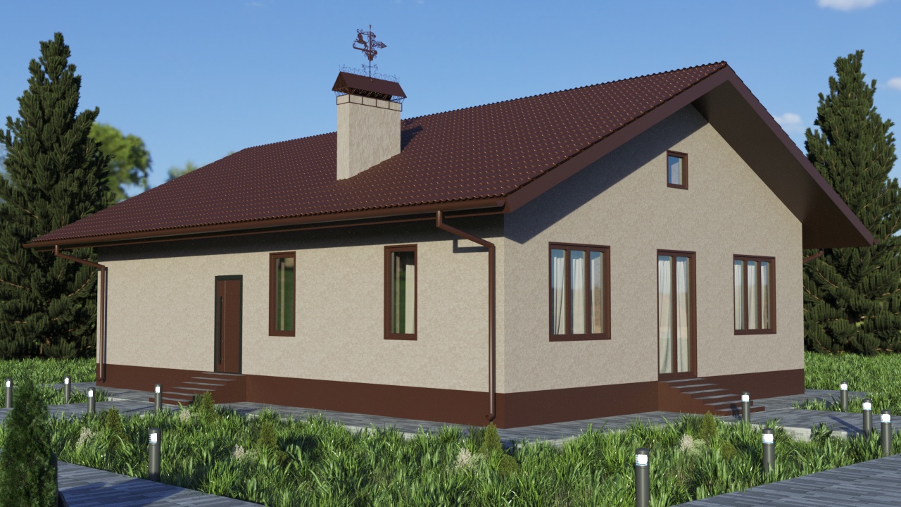 Проект одноэтажного дома STROY-RZN 11-0067 (122,78 м2, 14,2*10,5 м)