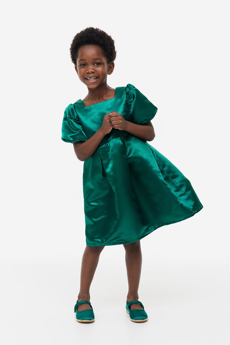 Платье детское H&M 1142289, цвет темно-зеленый, размер 134 (доставка из-за рубежа)
