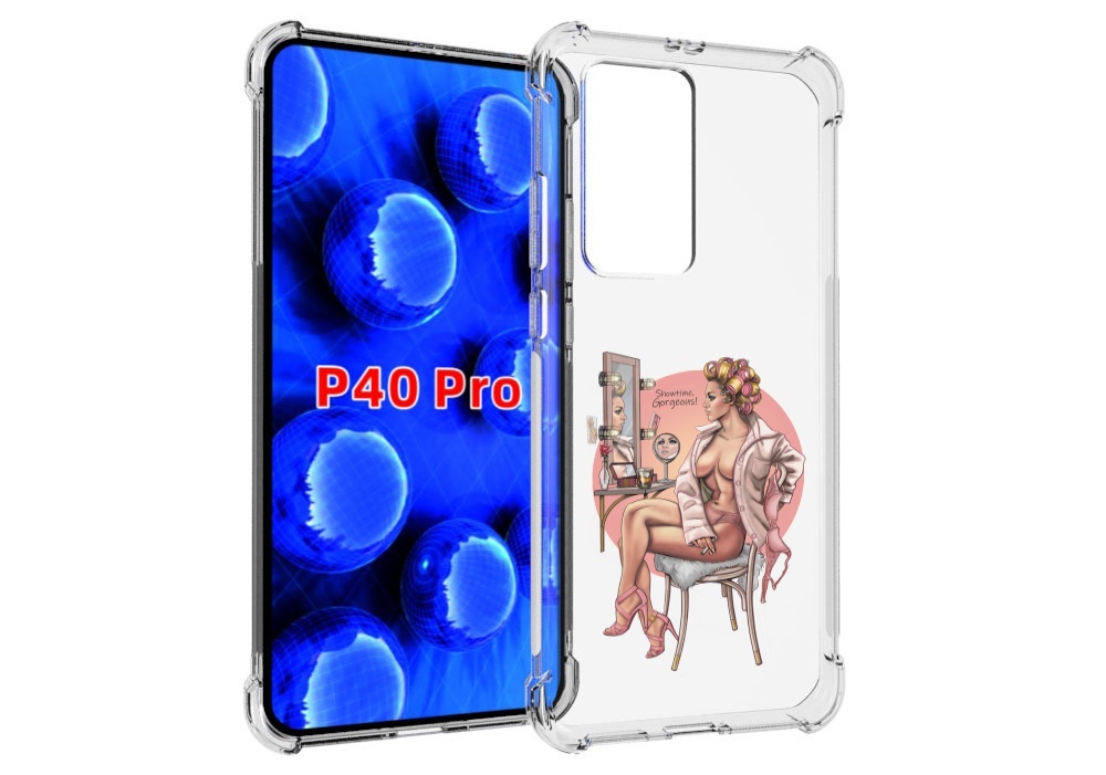 

Чехол MyPads красивая-девушка-с-зеркалом женский для Huawei P40 Pro противоударный, Прозрачный, Tocco
