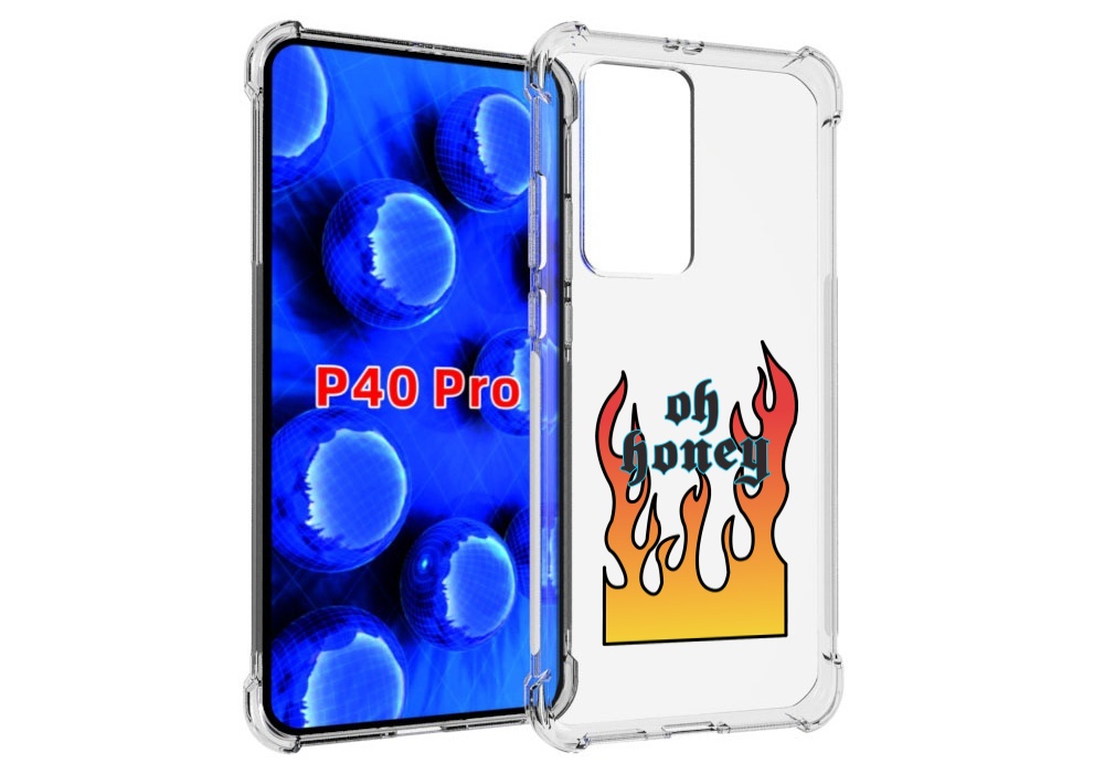 

Чехол MyPads красивое-пламя для Huawei P40 Pro противоударный, Прозрачный, Tocco