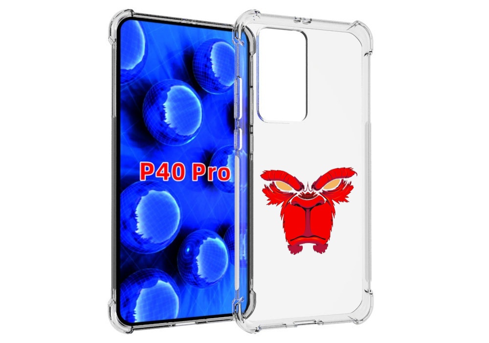 Чехол MyPads красная обезьяна в темноте для Huawei P40 Pro противоударный