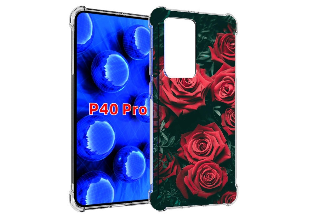 

Чехол MyPads красные-бархатные-розы для Huawei P40 Pro противоударный, Прозрачный, Tocco