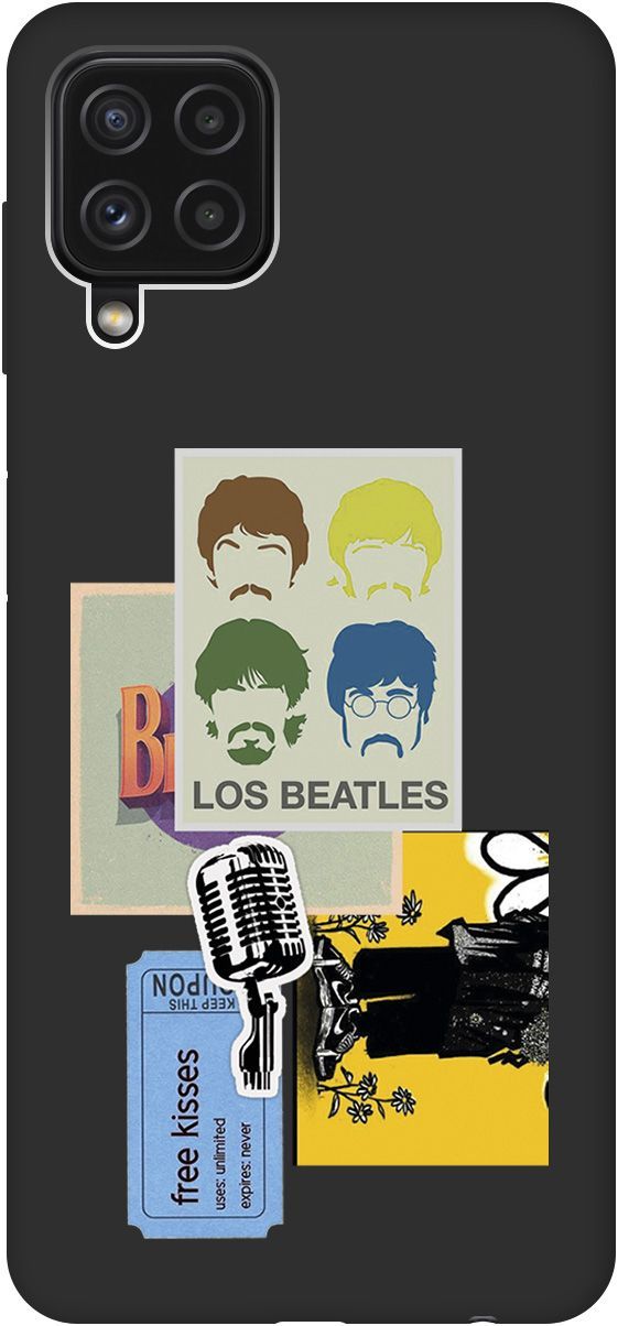

Чехол на Samsung Galaxy A22 "Beatles Stickers" черный, Черный;белый, 8410