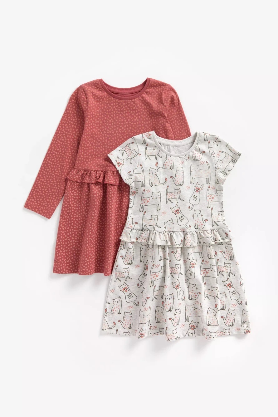 

Платье детское 2 шт Mothercare MC-ZB074, серый, коричневый, 92, MC-ZB074