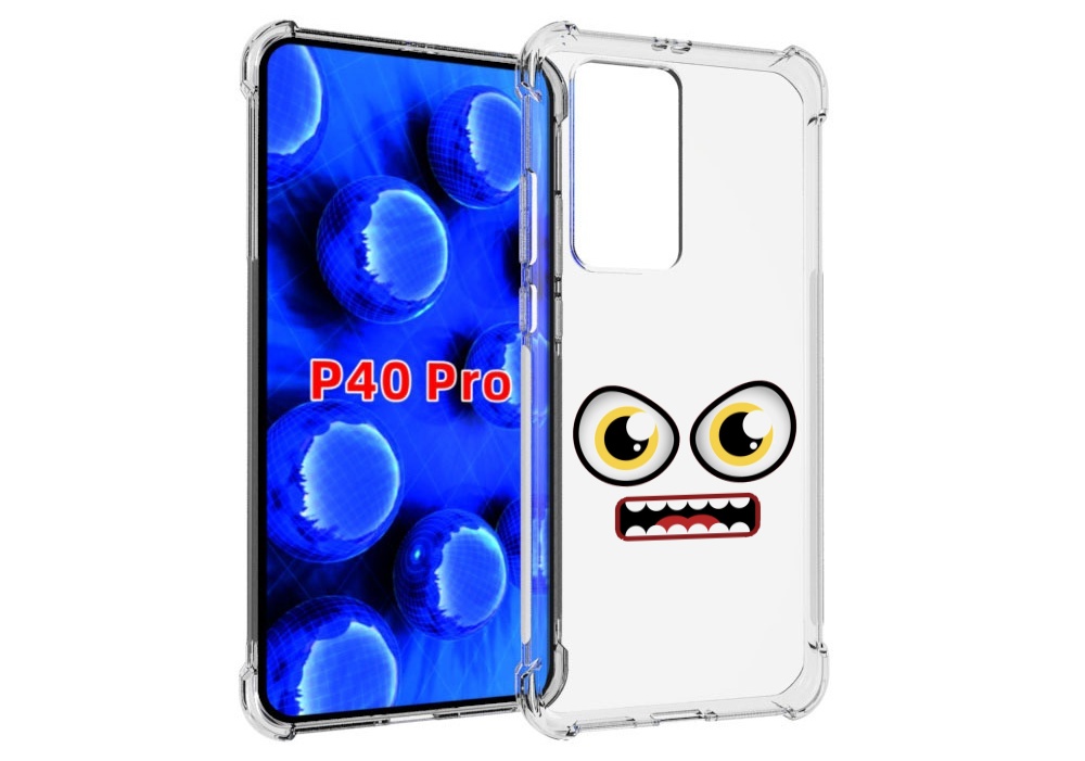

Чехол MyPads красный злой смайлик для Huawei P40 Pro противоударный, Прозрачный, Tocco