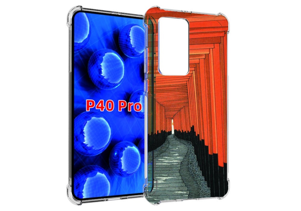 Чехол MyPads красный коридор для Huawei P40 Pro противоударный