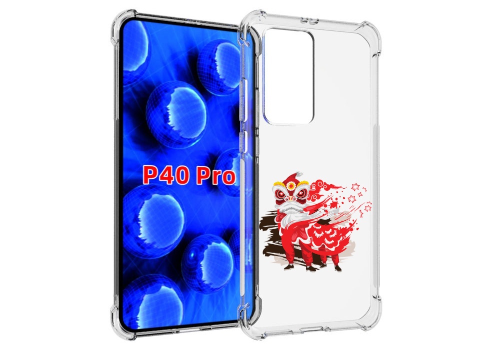 

Чехол MyPads красный-карнавал для Huawei P40 Pro противоударный, Прозрачный, Tocco