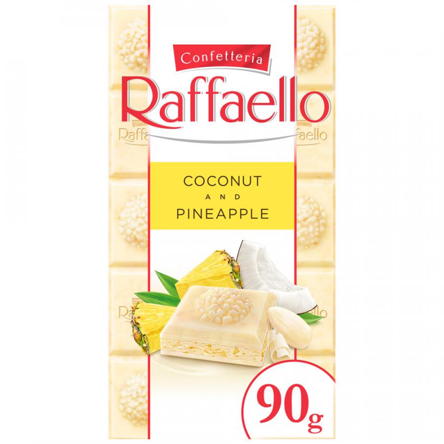 Шоколад Raffaello белый кокос-ананас-миндаль 90 г