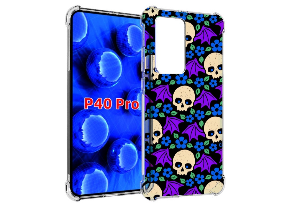 

Чехол MyPads крылатые черепа для Huawei P40 Pro противоударный, Прозрачный, Tocco